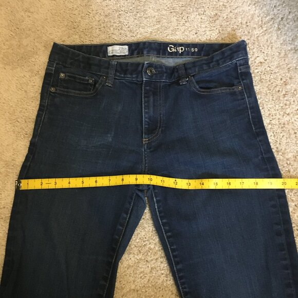 GAP 1969 Dark Navy Blue Long Leg Perfect Boot Jeans - Picture 12 of 15